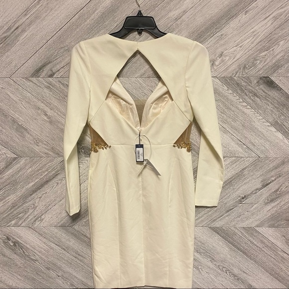 Marchesa Notte Embellished cutout crepe midi dress Size 8 - Picture 9 of 11